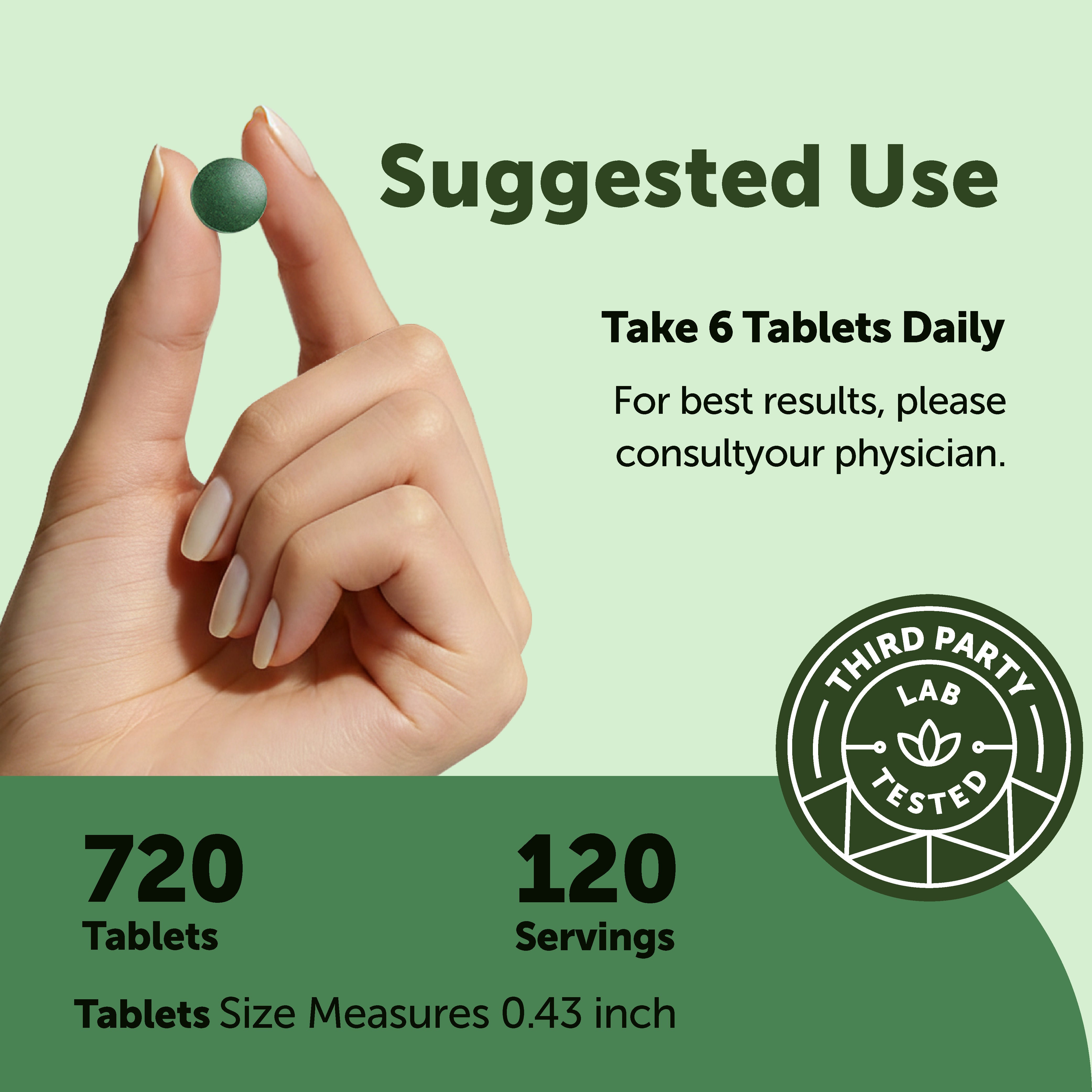 Suggested use: take 6 tablets daily